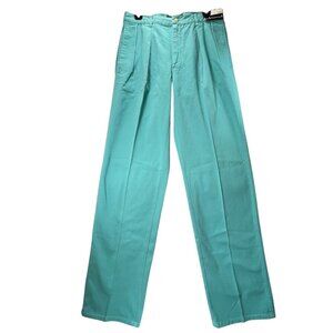 NWT Vtg Polo Ralph Lauren Pleated Teal Green Jeans 32x36 Retro Pants USA 41381